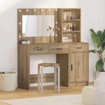 vidaXL Kaptafel 2 st Bruin 78,5 x 41 x 135 cm Bewerkt hout, Maison & Meubles, Verzenden