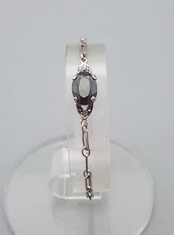 Zilver, Art Deco, Hematiet - Armband - + Markasieten.