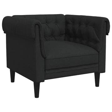 Chesterfield fauteuil zwart | Tweede kansje | OP = OP, Huis en Inrichting, Verzenden, Minder dan 75 cm, Chesterfield, Nieuw