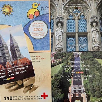 België. Year Set (BU) 2003/2009 (7 sets) (Zonder, Postzegels en Munten