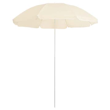 vidaXL Parasol met stalen paal 180 cm zandkleurig, Verzenden, Nieuw