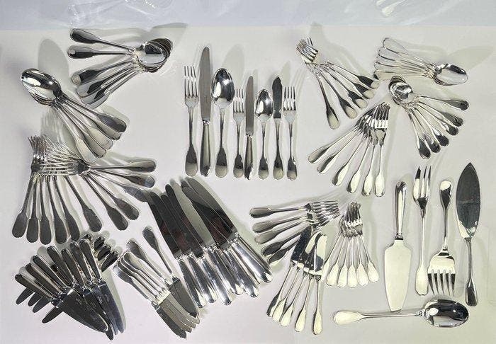 Christofle - Bestekset voor 12 personen (101) - Versailles, Antiquités & Art, Antiquités | Meubles | Tables
