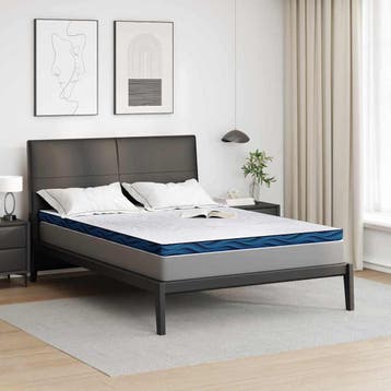 vidaXL Matras Topper 140 x 190 cm dik Jacquard stof Wit, Maison & Meubles, Verzenden