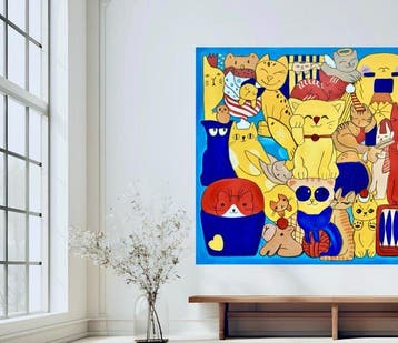 LIMEN - XXL painting Meow mania