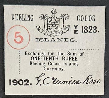 Îles Cocos. - 1, 2, 5 Rupees - 1902 - Pick S126, S127, S128
