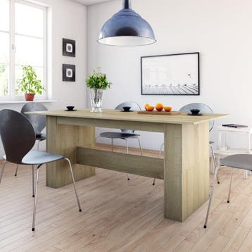 vidaXL Eettafel 180x90x76 cm bewerkt hout sonoma, Huis en Inrichting, Verzenden, Nieuw