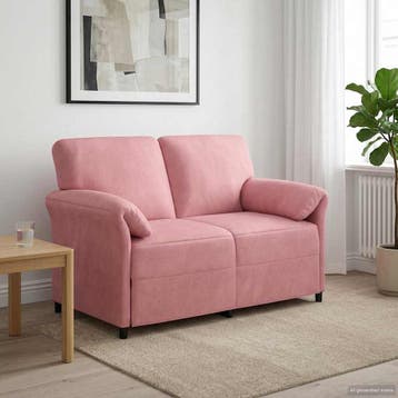 vidaXL 2-Zits Sofa Roze 138 x 83 x 95 cm Fluweel, Verzenden