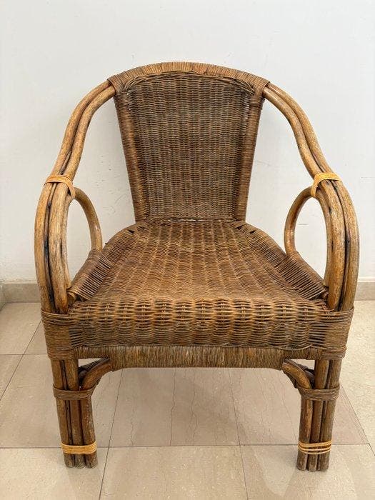 Fauteuil - Bamboe - Fauteuil van bamboe, Antiquités & Art, Curiosités & Brocante