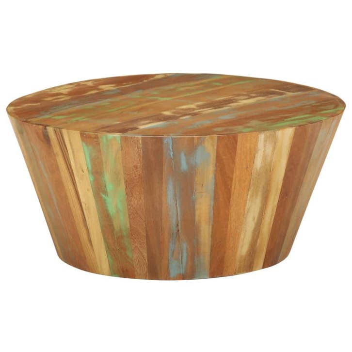 vidaXL Salontafel Ø65x31 cm massief gerecycled hout, Maison & Meubles, Tables | Tables de salon, Envoi