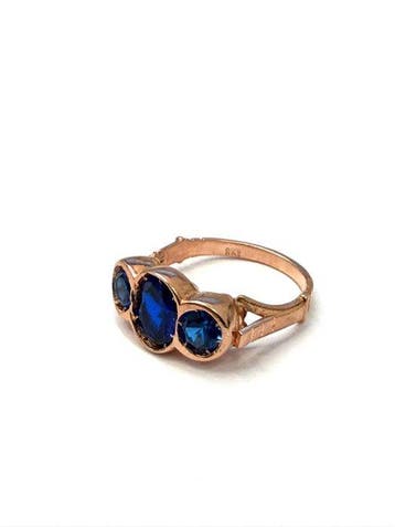 Zonder minimumprijs - Ring - 9 kt. Roségoud, Zilver Spinel, Nieuw