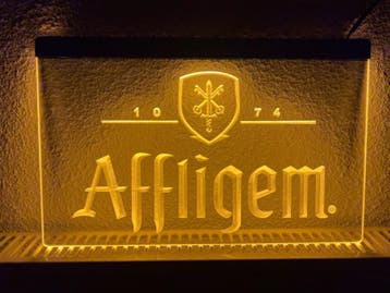 Affligem neon bord lamp LED verlichting reclame lichtbak *ge, Verzenden