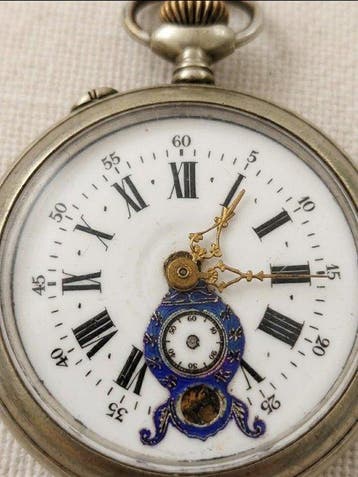 Rare Montre de Poche Style « Pendule Animée » – Cadran, Nieuw