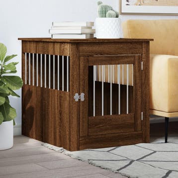 vidaXL Hondenbench 64,5x80x71 cm bewerkt hout bruin, Dieren en Toebehoren, Verzenden, Nieuw