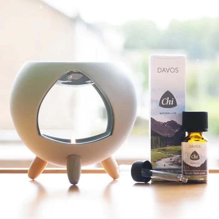 Cozy Aroma Burner met gratis Davos kuurolie - Chi Natural, Sports & Fitness, Produits de santé, Wellness & Bien-être, Enlèvement ou Envoi