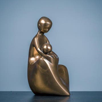 Figuur - Amabile - beeld van een ouder en kind - kunststof, Antiek en Kunst