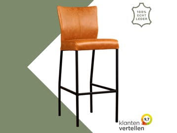 Leren barkruk Revolt hoog - Vintage Cognac (cognac) - Poten, Ophalen of Verzenden