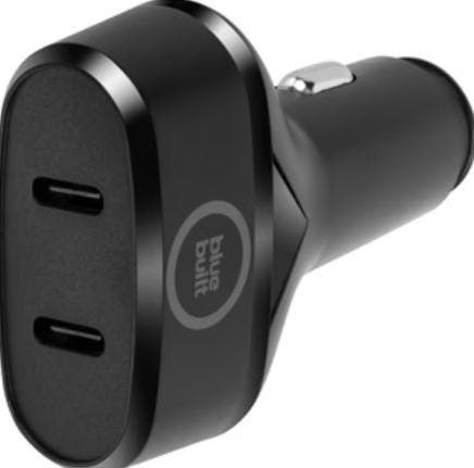 BlueBuilt 20W auto oplader met 2 usb C poorten., Télécoms, Téléphones fixes | Combinés & sans fil, Envoi