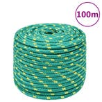 vidaXL Boottouw 12 mm 100 m polypropyleen groen, Verzenden, Nieuw
