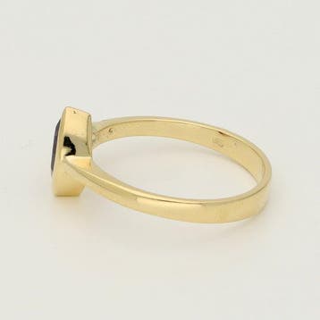 Bague - 18 carats Or jaune - améthyste