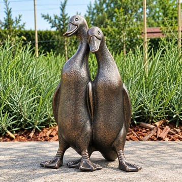 Beeldje - Standing Duck Sculpture Decorative Figurine - Hars