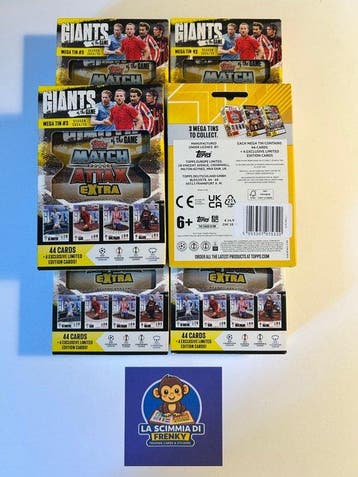 Topps - 6 Box - 6 mega tin box match attax extra 2024 25