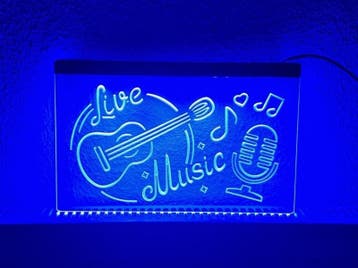 Live muziek neon bord lamp LED verlichting reclame lichtbak, Verzenden, Nieuw