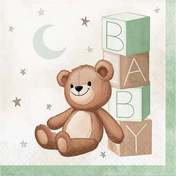 Servetten Teddy Beer Baby 33cm 16st, Verzenden