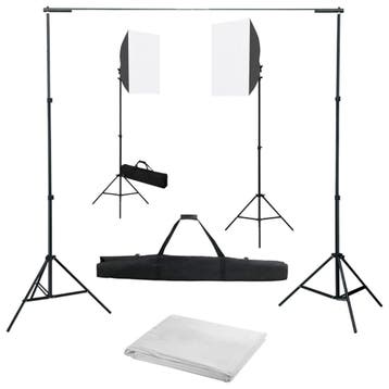 vidaXL Fotostudioset met softboxlampen en achtergrond, Verzenden, Nieuw