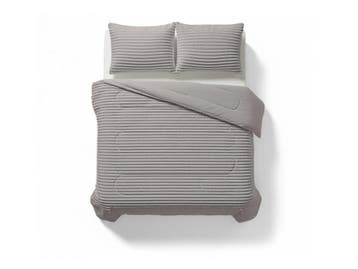 Veiling - All-in One Lazy Rib Flanel Dekbed Taupe 140x200, Maison & Meubles, Chambre à coucher | Linge de lit