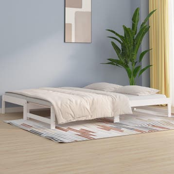 vidaXL Slaapbank uitschuifbaar 2x(80x200) cm massief, Verzenden, Nieuw