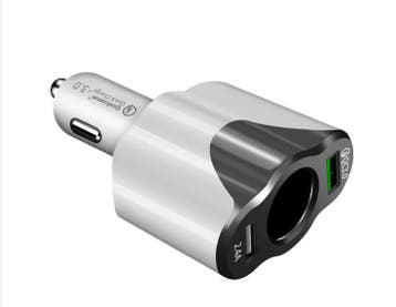 DrPhone CAR3 - 2 Poorten + 1 Sigarettenplug Autolader -, Verzenden, Nieuw