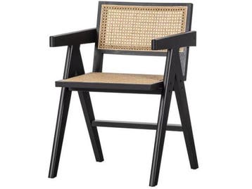 Veiling - WOOOD Gunn Eetkamerstoel - Rattan - Zwart - 80x54x, Gebruikt