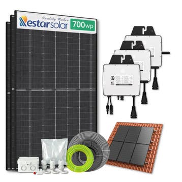 Zonnepanelen pakket voor schuindak - 2.1 kW - 3x 700, Ophalen of Verzenden