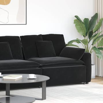 vidaXL Modulaire bank Armleuning eindmodule met kussens 100, Verzenden, Nieuw