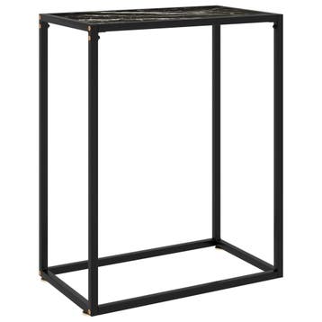 vidaXL Wandtafel 60x35x75 cm gehard glas zwart, Huis en Inrichting, Tafels | Bijzettafels, Verzenden, Nieuw