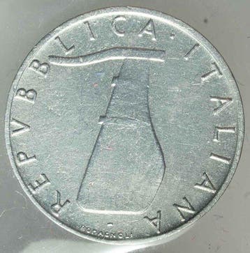 Italië. Republic. 5 Lire 1956, Postzegels en Munten