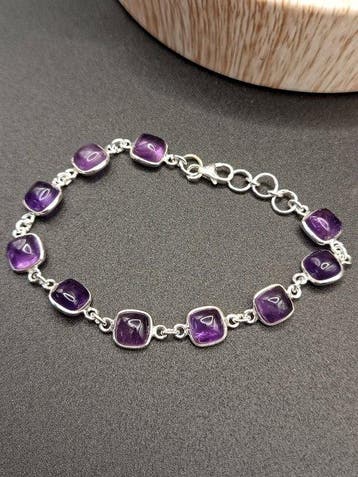 Pièce unique — bracelet en argent 925 avec améthyste de, Collections