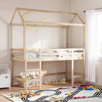 vidaXL Kinderbedhuisje 207x80,5x151,5 cm massief grenenhout, Verzenden