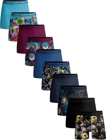 Muchachomalo Boxershorts 10-Pack Print Solid maat L Heren, Kleding | Heren, Ondergoed, Verzenden, Muchachomalo, Boxer