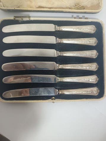 Couteau à fruits (6) - Argent 925 - couteaux au manche en