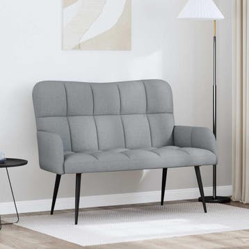 vidaXL 2-Zits Sofa Lichtgrijs 115 x 61 x 87 cm Stof, Verzenden, Nieuw