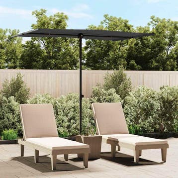 vidaXL Parasol met aluminium paal 2x1,5 m zwart, Verzenden