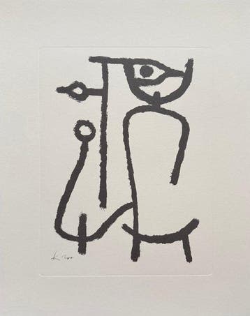 Paul Klee - “Lady Apart, 1940”. Gesigneerd in de plaat.