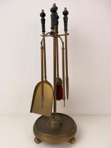 Cheminée - 1930-1940 - Ensemble d’outils de cheminée en