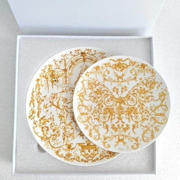 Dior - Bord (2) - Gold Baroque Decorative Ceramic Plates -, Antiek en Kunst