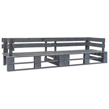 vidaXL Tuinbank 2-zits pallet hout grijs, Verzenden