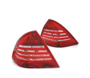 FEUX ARRIÈRE MERCEDES CLASSE C W203 00-04 LED ROUGE CHROMÉ, Verzenden