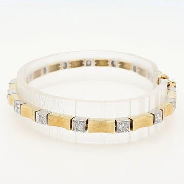 Armband - 18 karaat Geel goud, Witgoud Diamant (Natuurlijk), Nieuw