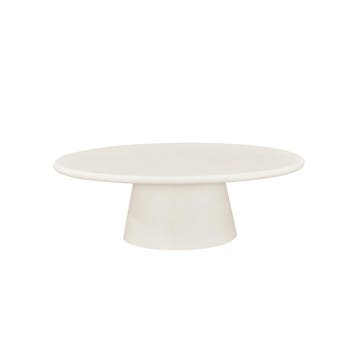 Salontafel Mangohout Ovaal Maya Microcement 120 Beige cm, Verzenden