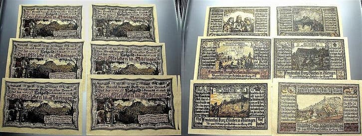 5 Pf + 10 Pf + 3 x 50 Pf + 3 Mark 1918 (1922) duitse Seri..., Postzegels en Munten, Munten | Nederland, Verzenden
